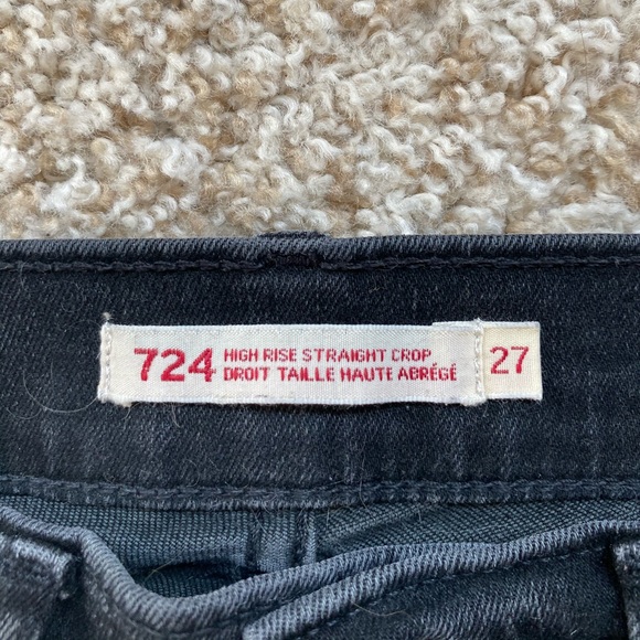 Levi’s high waisted straight black jeans - Picture 2 of 4